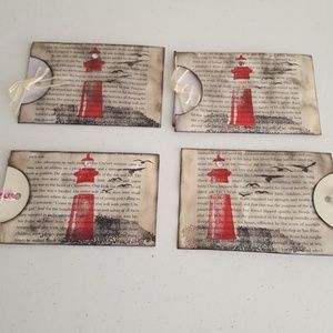 4 Vintage Ocean Lighthouse  journaling pockets
